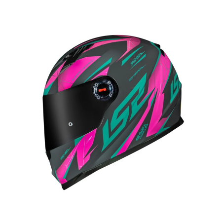 Capacete LS2 Classic FF358 Draze - Cinza / Verde / Rosa