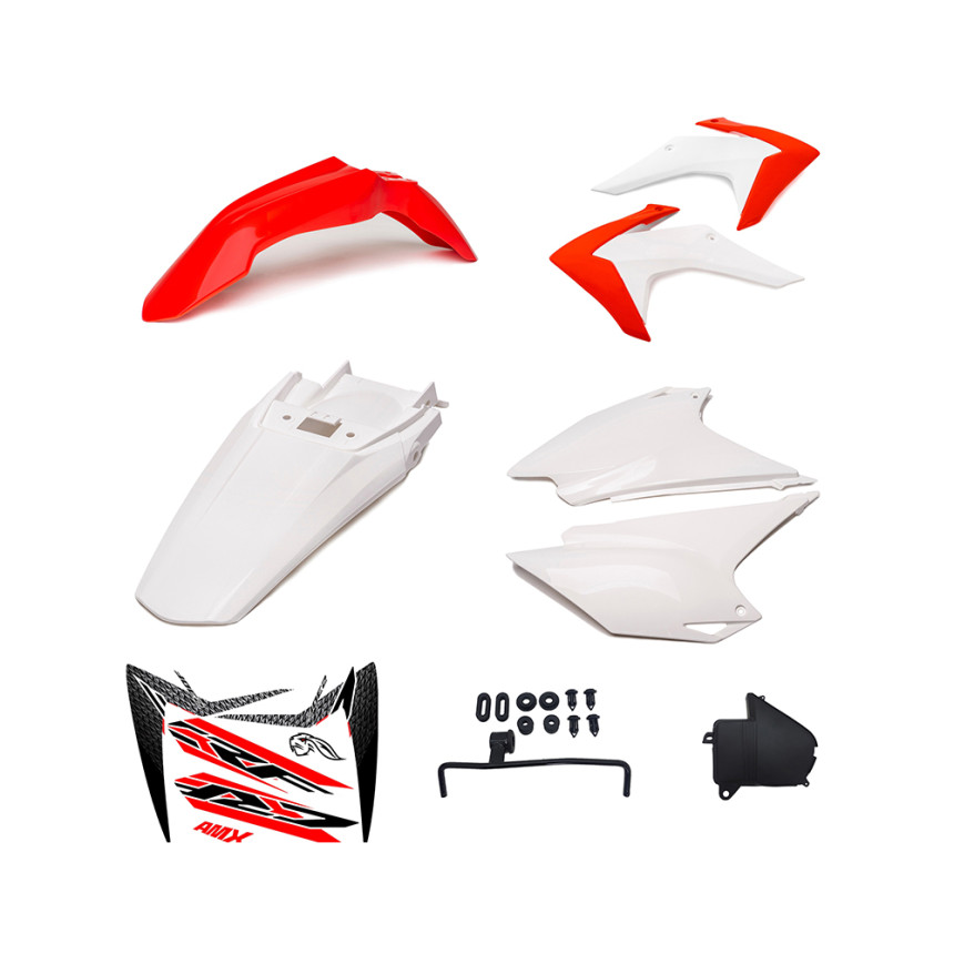 Kit Plásticos AMX Honda CRF 230 2015 até 2019 - Vermelho e Branco