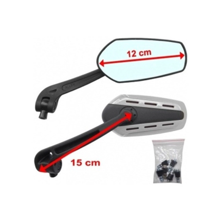 Espelho Retrovisor Esportivo Universal Adaptável Allen - Prata