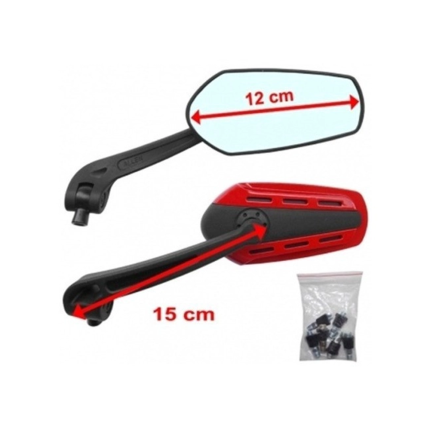 Espelho Retrovisor Esportivo Universal Adaptável Allen - Vermelho