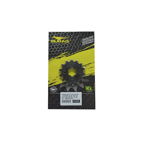 Pinhão 14 Dentes Durag Honda CG 150 Titan (04-) / CG 150 Sport (05-08) / CG 125 Fan (09-10) / CG 150 Fan (04-) / CG 160 Titan (16-) / NXR 150 Bros (03-)