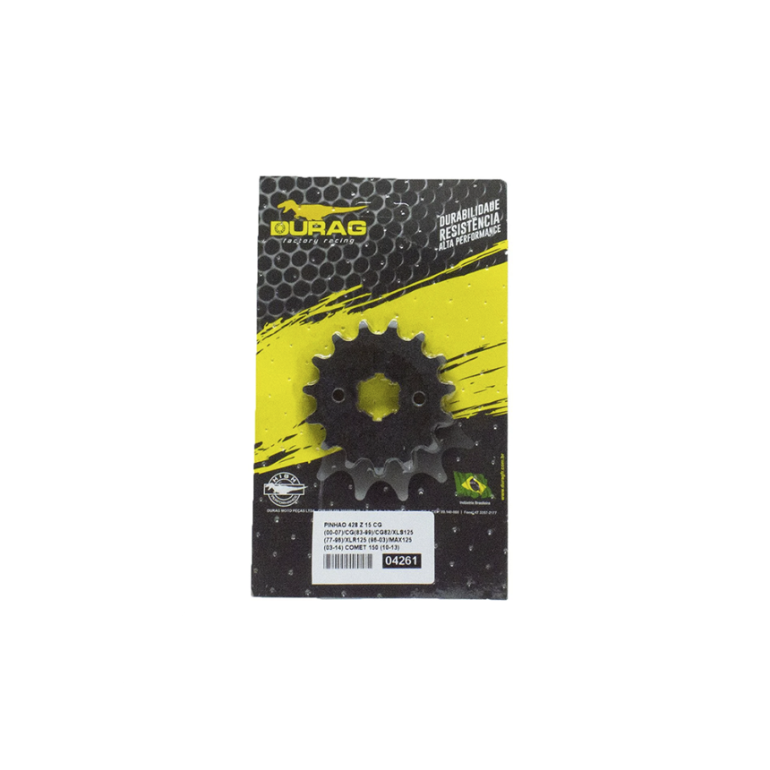 Pinhão 15 Dentes Durag Honda CG 125 / XLS 125 / XLR 125