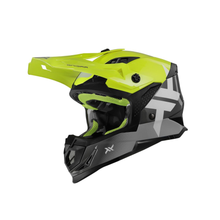 Capacete Mattos Racing Atomic Icon - Amarelo Fluorescente e Cinza