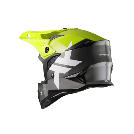Capacete Mattos Racing Atomic Icon - Amarelo Fluorescente e Cinza