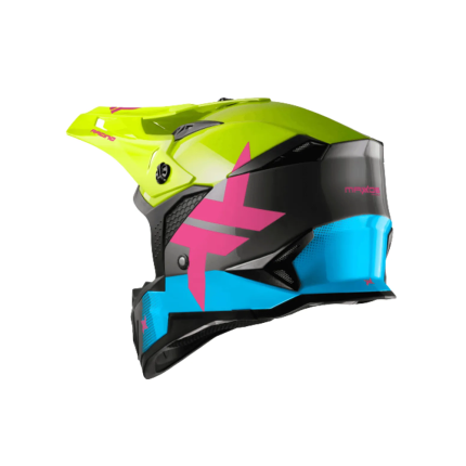 Capacete Mattos Racing Atomic Icon - Amarelo / Rosa / Azul / Cinza