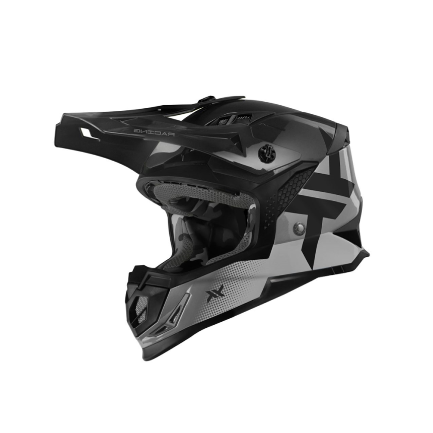 Capacete Mattos Racing Atomic Icon - Preto e Cinza