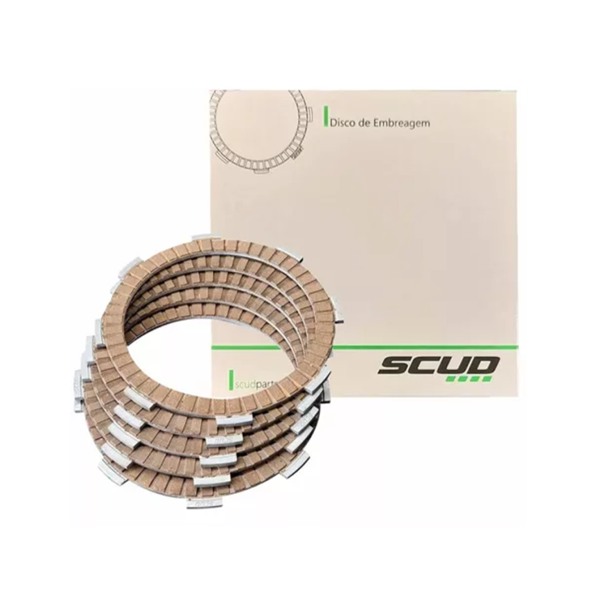 Discos de Embreagem Scud Honda CG 125 / NXR 125 Bros / XR 200 / CRF 230 (5 discos)