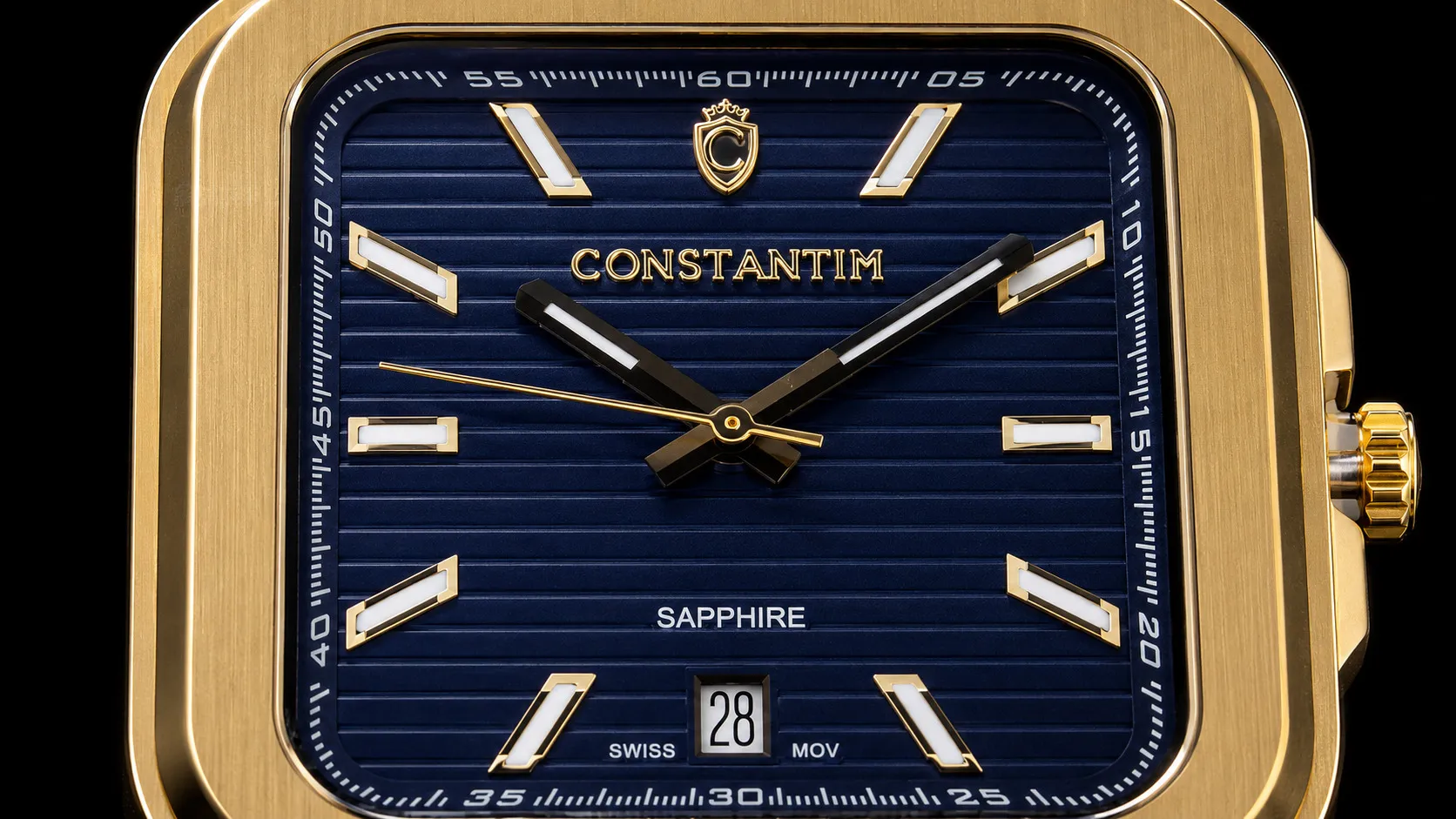 Gold Dark Blue Square dial