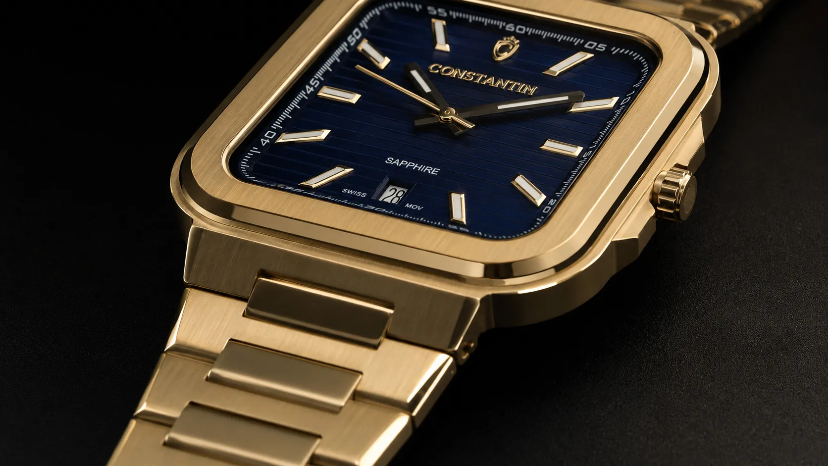 Gold Dark Blue Square detail