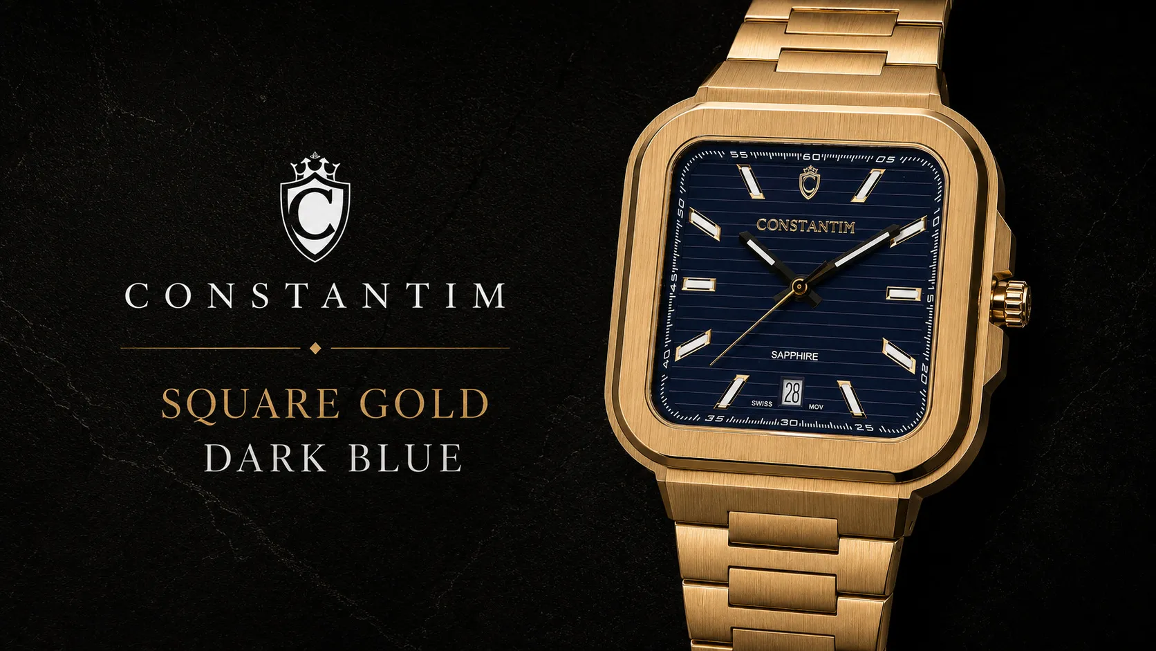 Gold Dark Blue Square