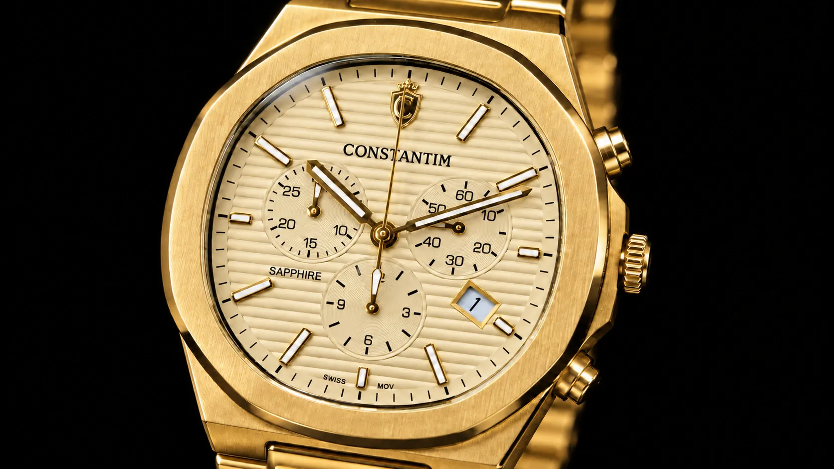 Gold Champagne Chronograph dial