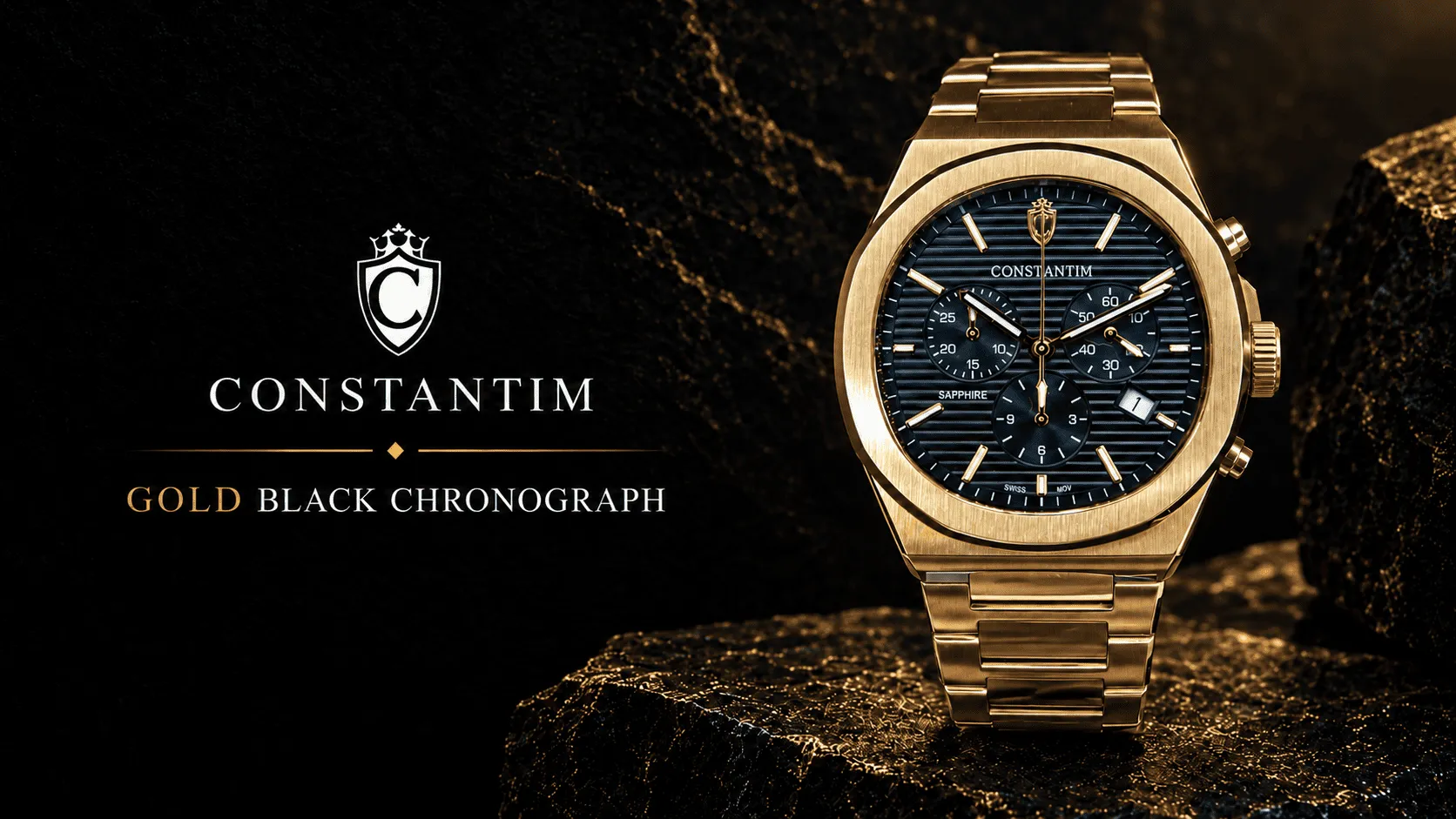 Gold Black Chronograph