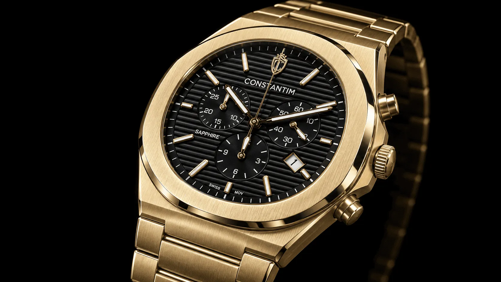 Gold Black Chronograph detail