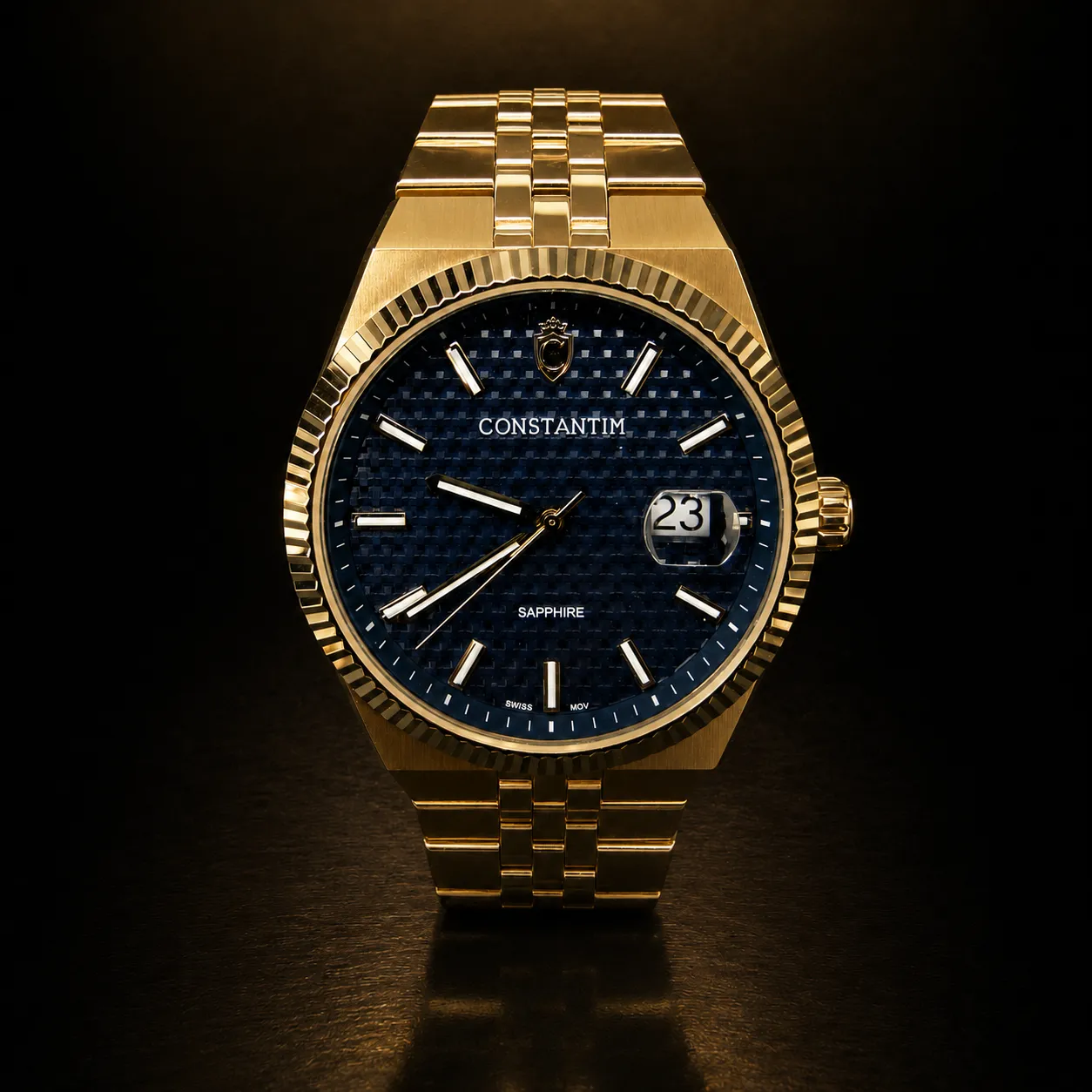 Gold Dark Blue case and bracelet
