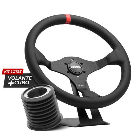 Kit cubo + Volante Lotse Ring revestido em couro (tarja vermelha)