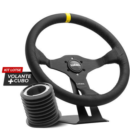 Kit cubo + Volante Lotse Ring revestido em couro (tarja amarela)
