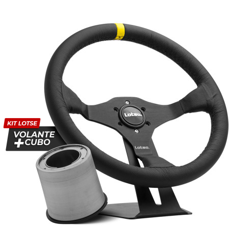 Kit cubo + Volante Lotse Ring revestido em couro (tarja amarela)