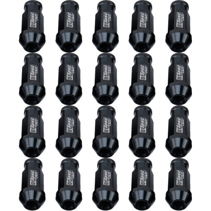 Kit porcas Lug Nut M12 x 1.5 em alumínio forjado D1spec Motor Racing (Preto)