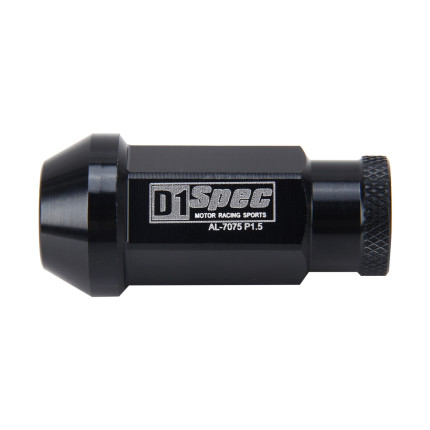 Kit porcas Lug Nut M12 x 1.5 em alumínio forjado D1spec Motor Racing (Preto)