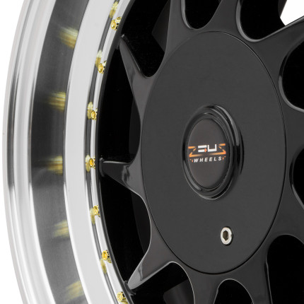Jogo de rodas Zeus HM10 15x7,5 (Preta brilhante)