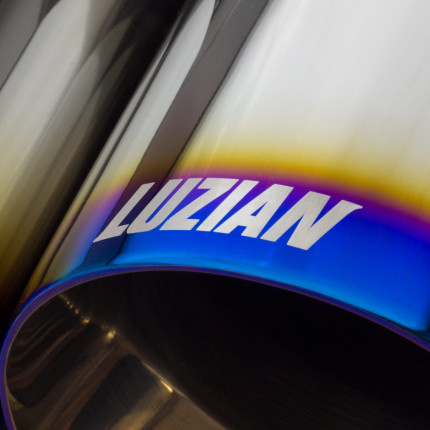 Abafador esportivo em inox Luzian Double Blue LA018 (saída dupla)