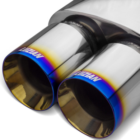 Abafador esportivo em inox Luzian Double Blue LA018 (saída dupla)