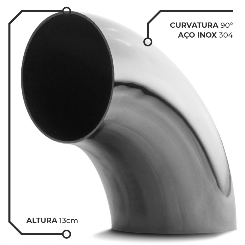 Curva 90° em inox Bärenwald (3 polegadas)