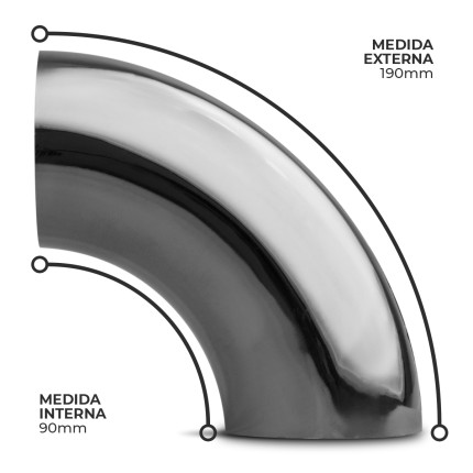 Curva 90° em inox Bärenwald (2,5 polegadas)
