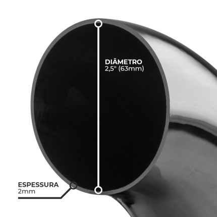 Curva 90° em inox Bärenwald (2,5 polegadas)