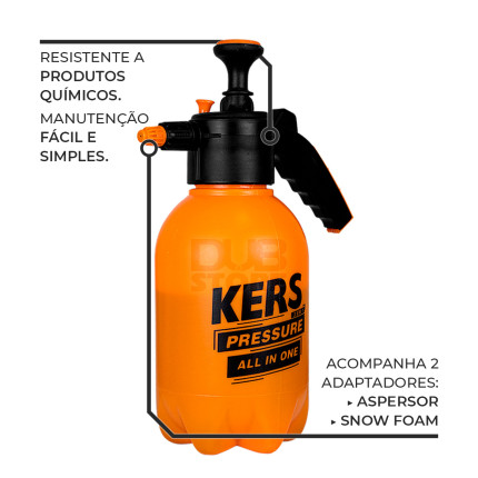 Pulverizador de compressão manual gerador de espuma Kers Pressure All in One (2 litros)