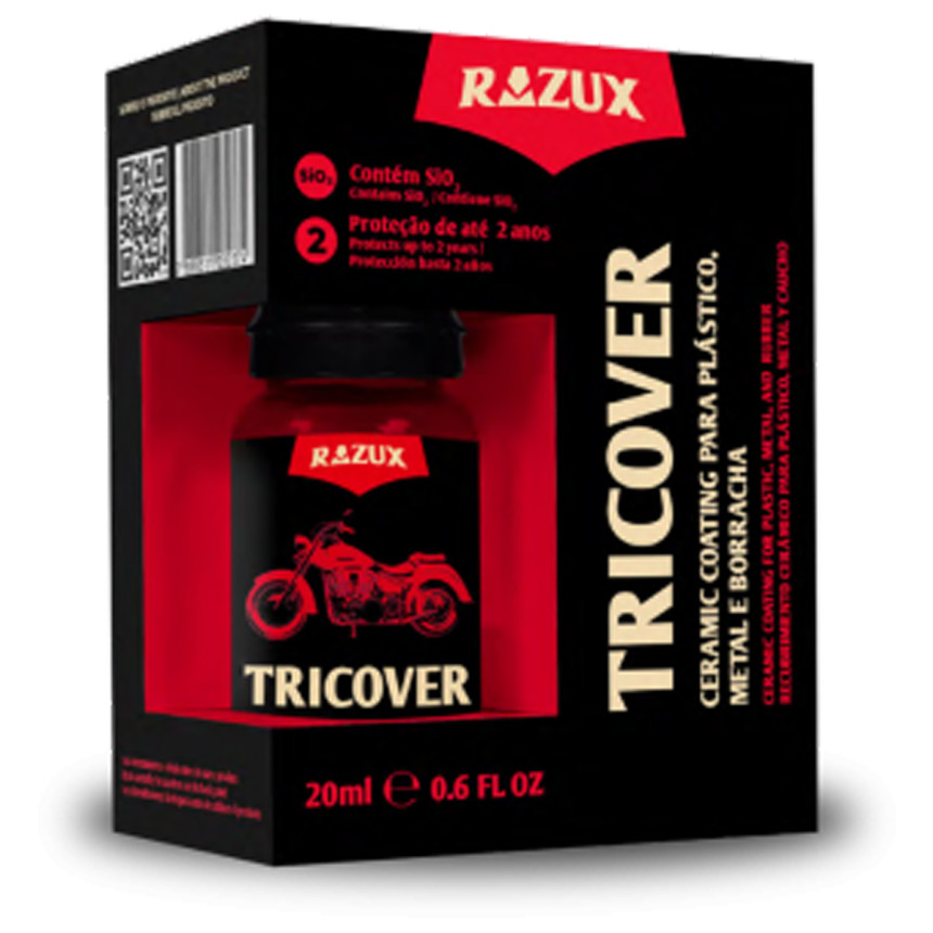 Coating cerâmico plástico, metal e borracha Tricover Razux (20ml)