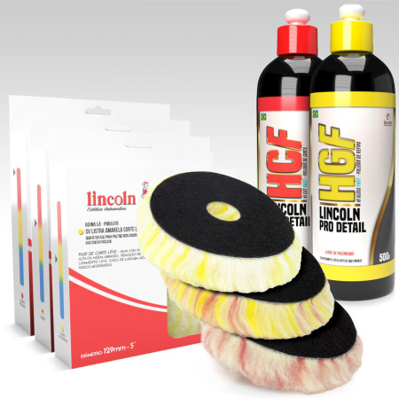 Kit Boinas + Polidor de corte, refino e lustro  HCF HGF Lincoln