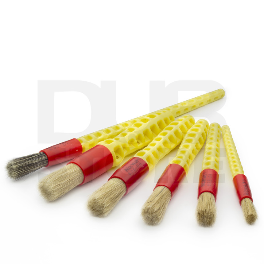 Kit de pincéis para limpeza e detalhamento automotivo Roma (6 unidades)