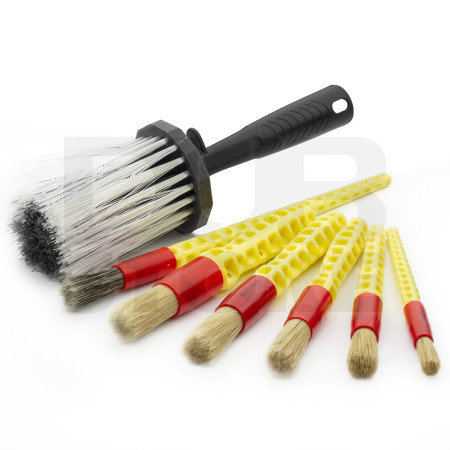 Kit de pincéis para limpeza e detalhamento automotivo Roma (7 unidades)