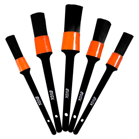 Kit de pincéis para detalhamento automotivo externo Evox (5 unidades)