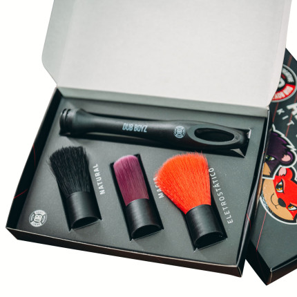 Kit de pincéis para detalhamento automotivo Alvin Drush Dub Boyz (3 tipos de cerdas)