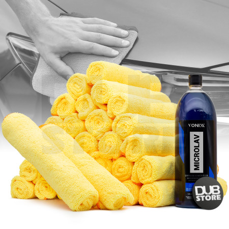 Kit shampoo para microfibra Vonixx (1,5 litro + 30 flanelas)