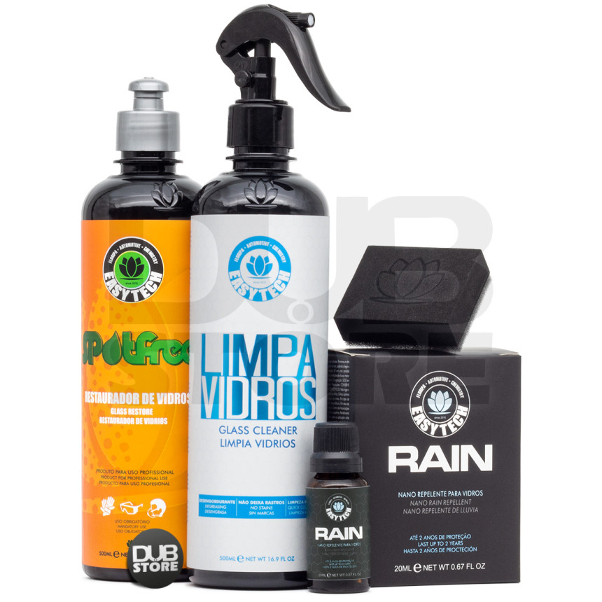 Kit de limpeza e restauração de vidros com repelência de água EasyTech Shield
