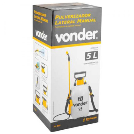 Pulverizador lateral de compressão prévia com jato regulável Vonder (5 litros)