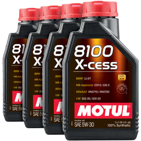 Kit óleo para motor Motul 8100 X-CESS 5W30 (4 litros)