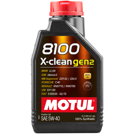 Óleo para motor Motul 8100 X-CLEAN GEN2 5W40 (1 litro)