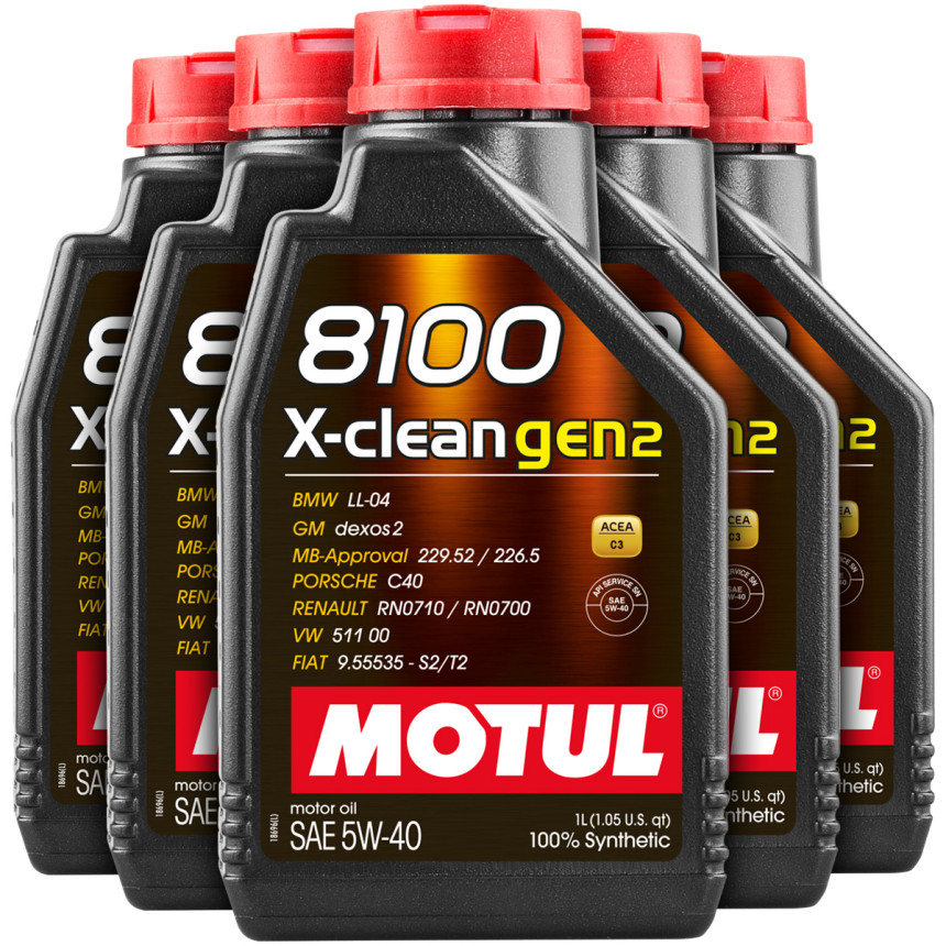 Kit óleo para motor Motul 8100 X-CLEAN GEN2 5W40 (5 litros)