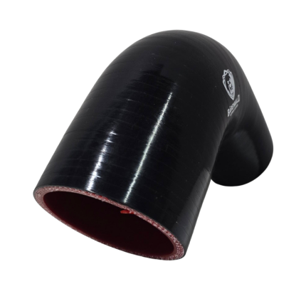 Mangote de silicone redutor curvo 90° 2,5" para 2" (63mm para 51mm) x 100mm Bärenwald preto