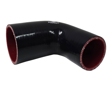 Mangote de silicone redutor curvo 90° 2,5" para 2" (63mm para 51mm) x 100mm Bärenwald preto