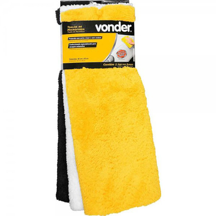 Kit toalhas de microfibra extramacia 500GSM Vonder (60X40cm) (3 unidades)