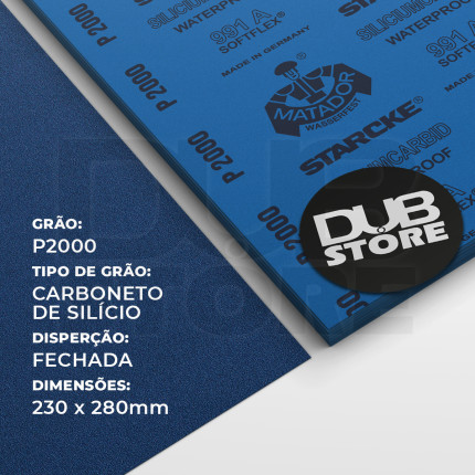 Lixa automotiva resistente à água Starcke Matador P2000 991A (230x280mm)
