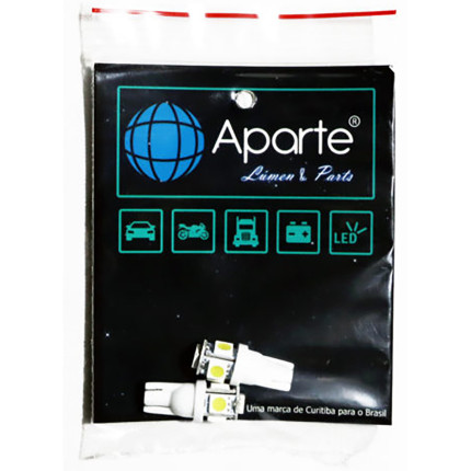 Kit Lâmpadas 5 LED’s SMD 5050 Aparte Lumen (pingo T10)