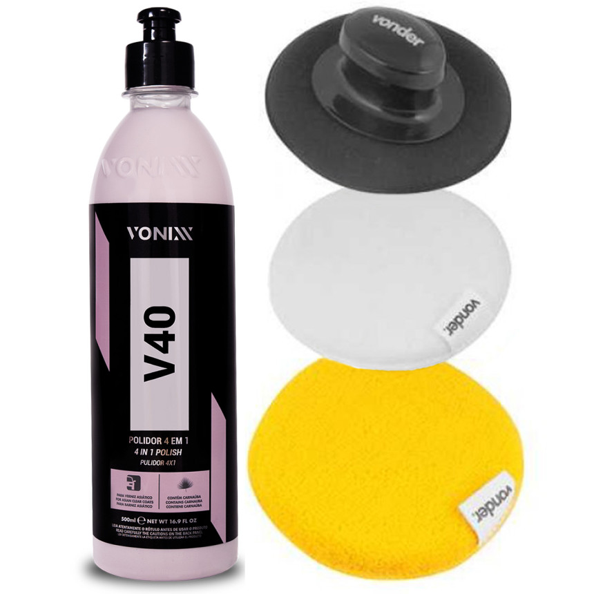 Kit Polidor 4 em 1 V40 Vonixx com aplicadores (5 unidades)