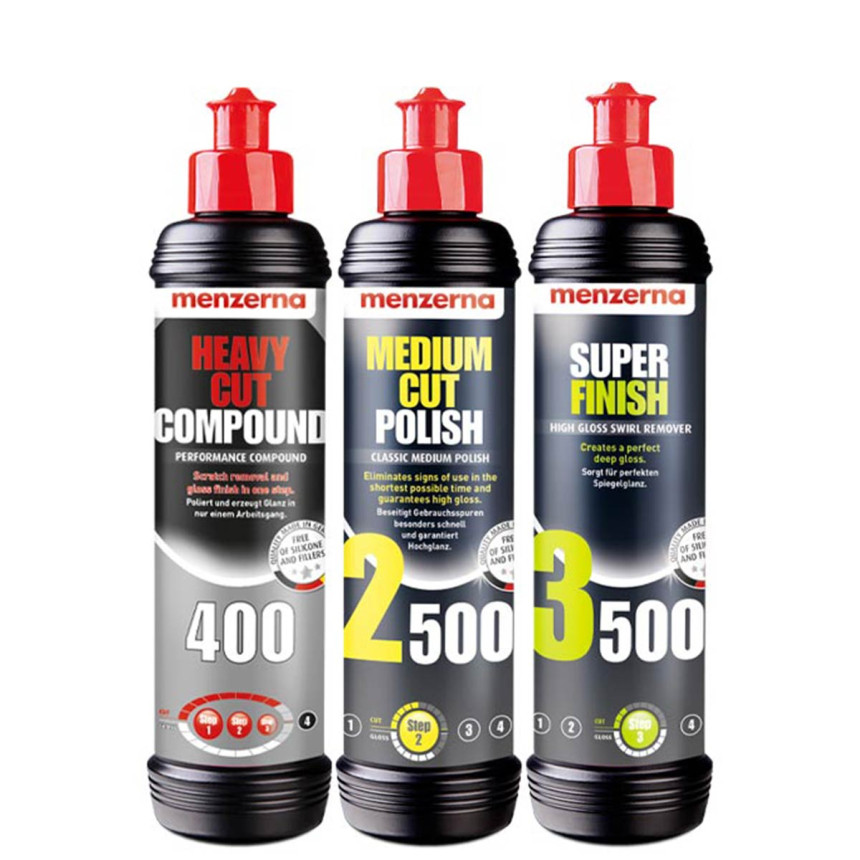 Kit polidores Corte e Acabamento Menzerna (3 unidades)