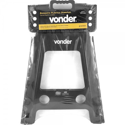 Banqueta plástica dobrável Vonder (450mm de altura - Preta)
